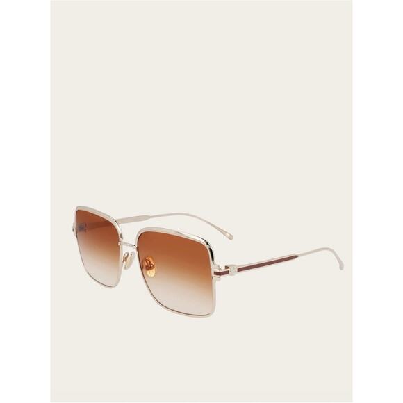 NEW!!! Salvatore Ferragamo SF317S 704 Brown Lens Square Metal Women Sunglasses main image 4